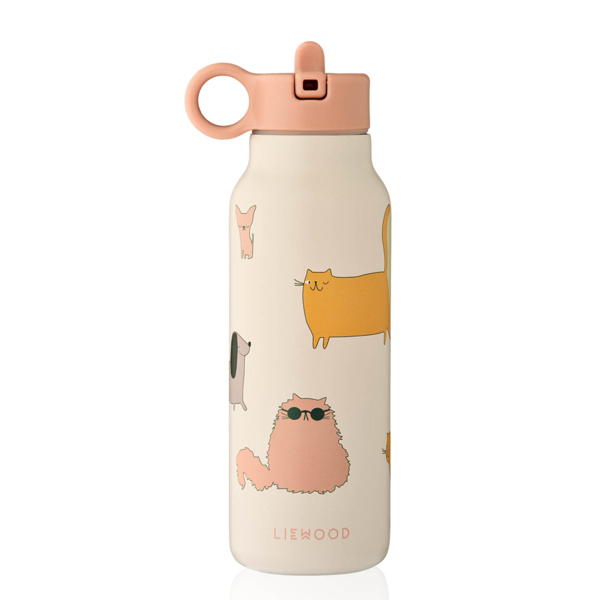 Liewood Falk Water Bottle 350ml - Cats and Dogs