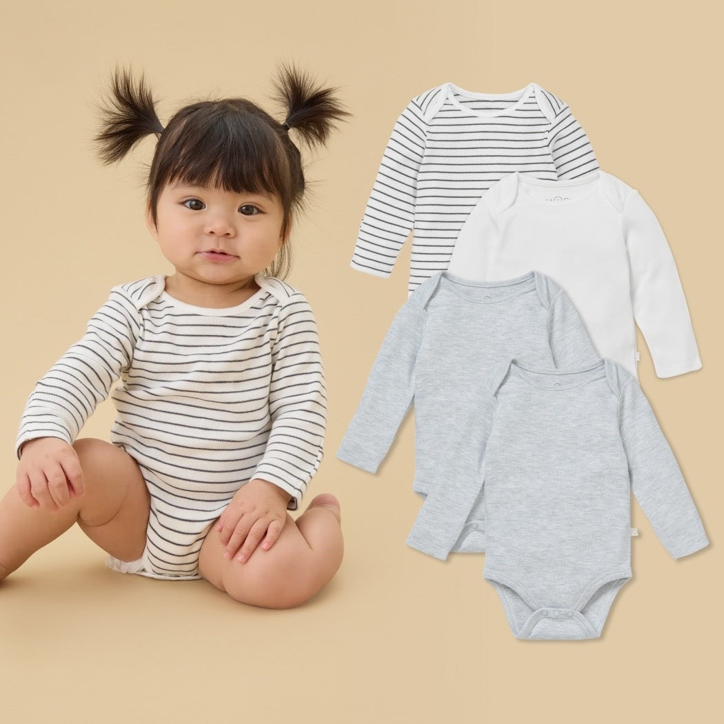 Long Sleeve Bodysuit 4 Pack