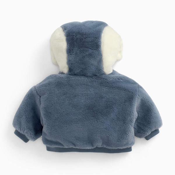 Shop Penguin Faux Fur Hooded Baby Jacket | MORI UK