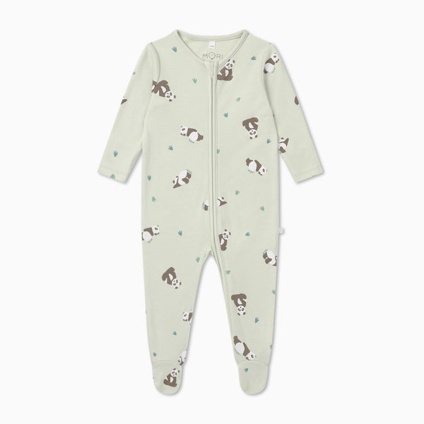 Panda Print Clever Zip Sleepsuit Baby Onesies MORI