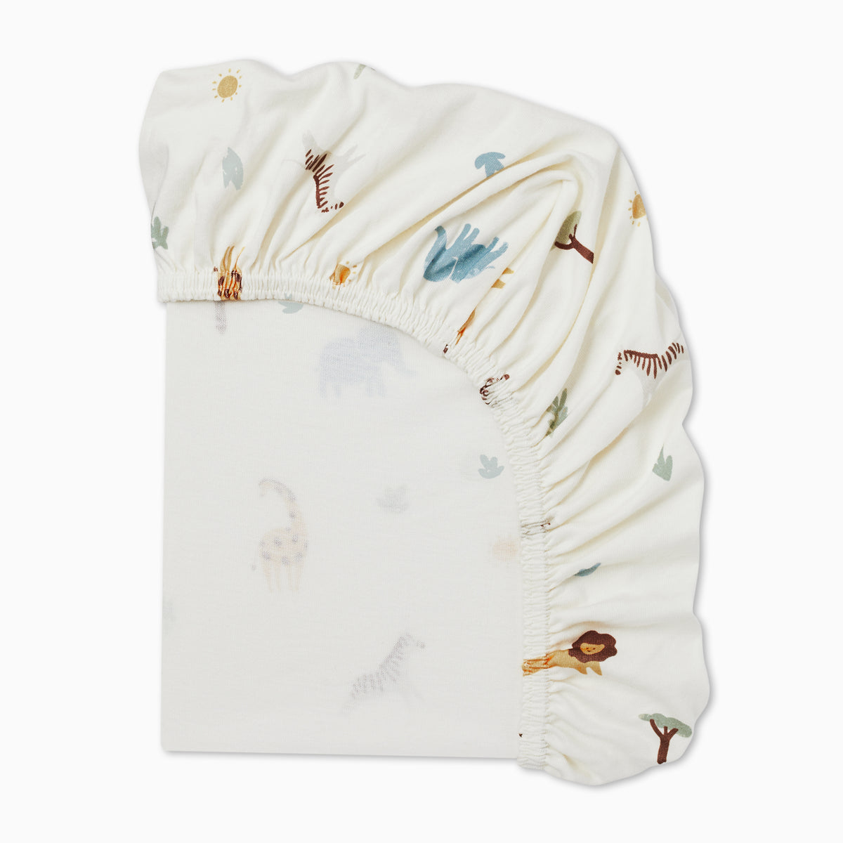Printed Cot Bed Fitted Sheet - Safari