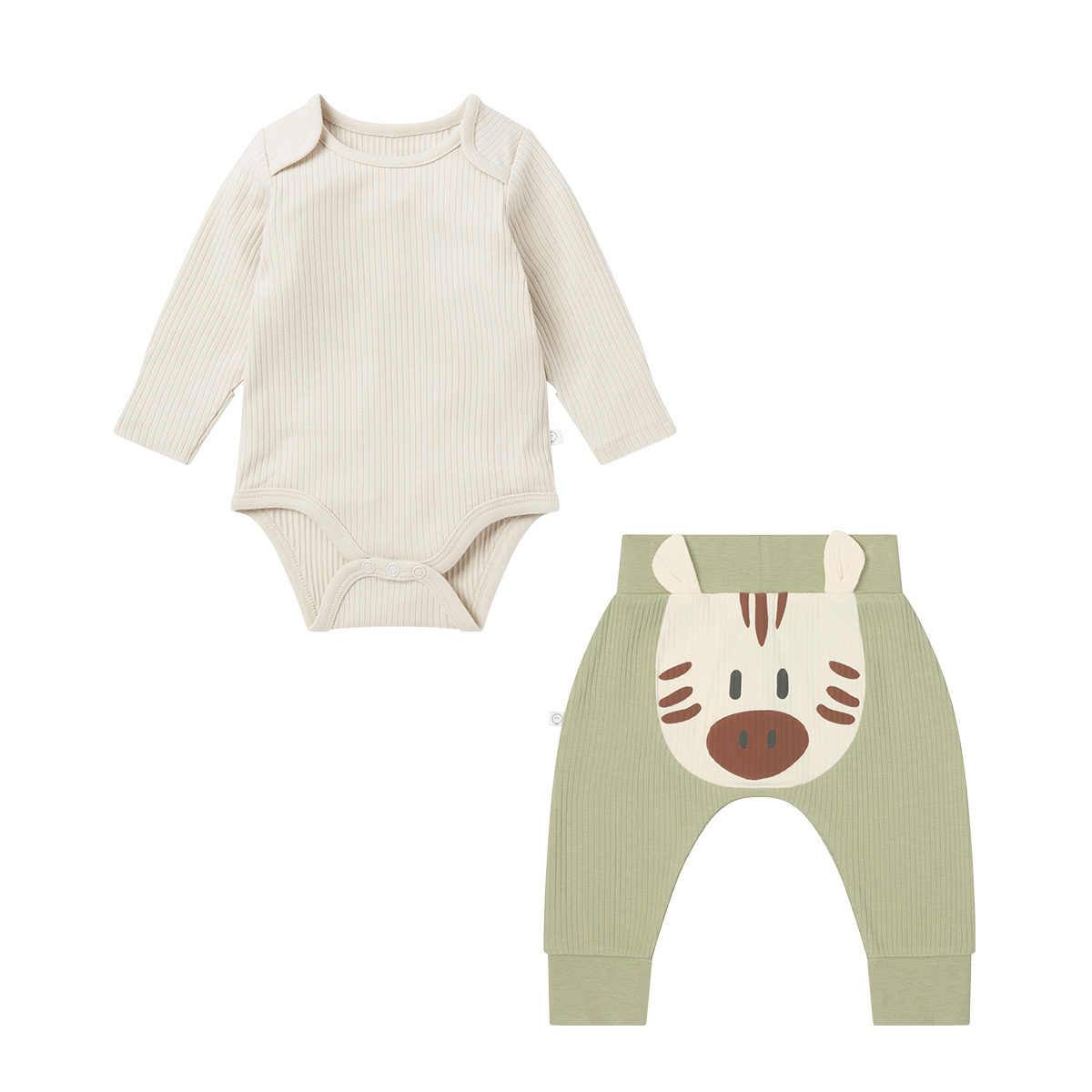 MORI Ribbed Bodysuit & Zebra Joggers Outfit