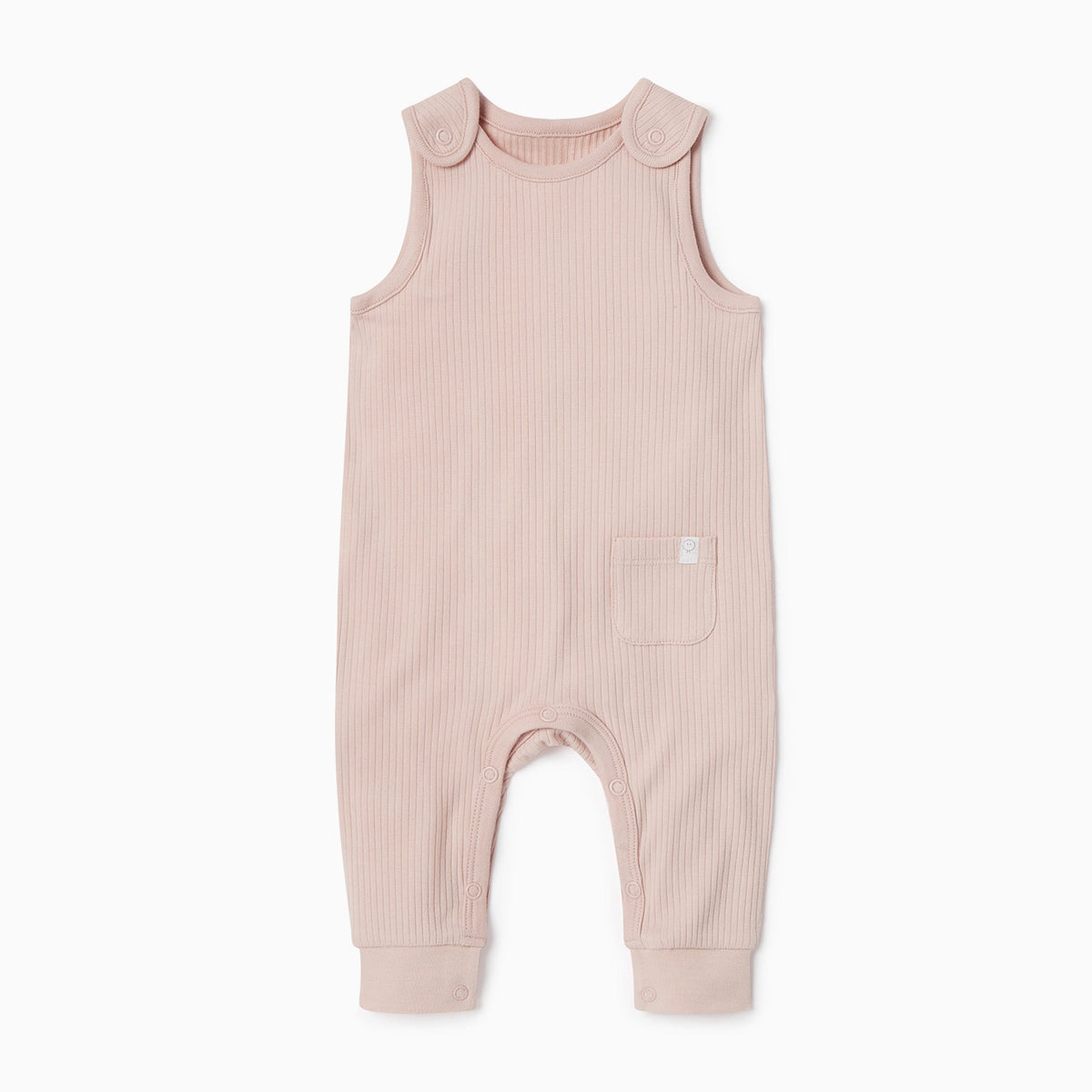 Ribbed Dungarees - Blush