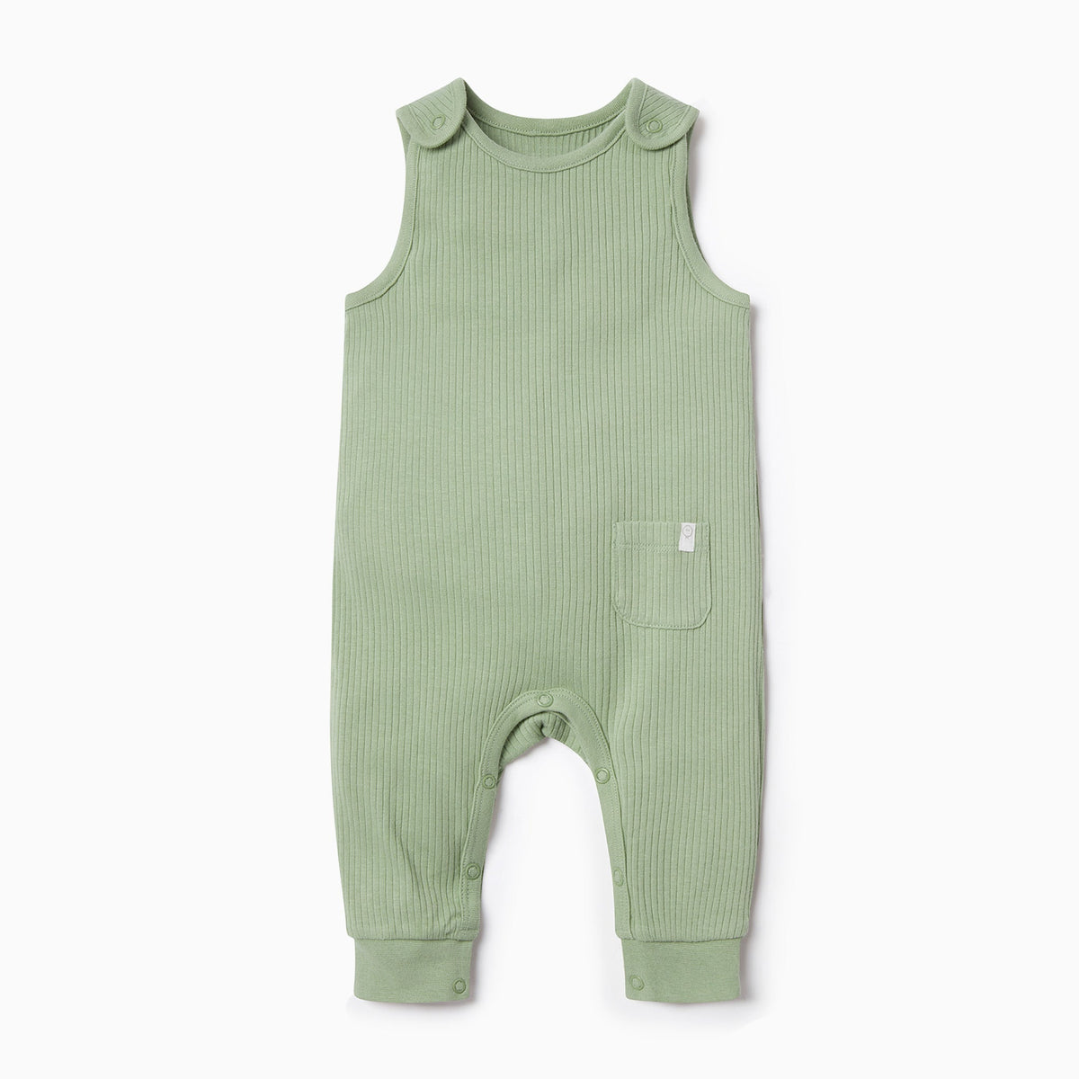 Ribbed Dungarees - Sage