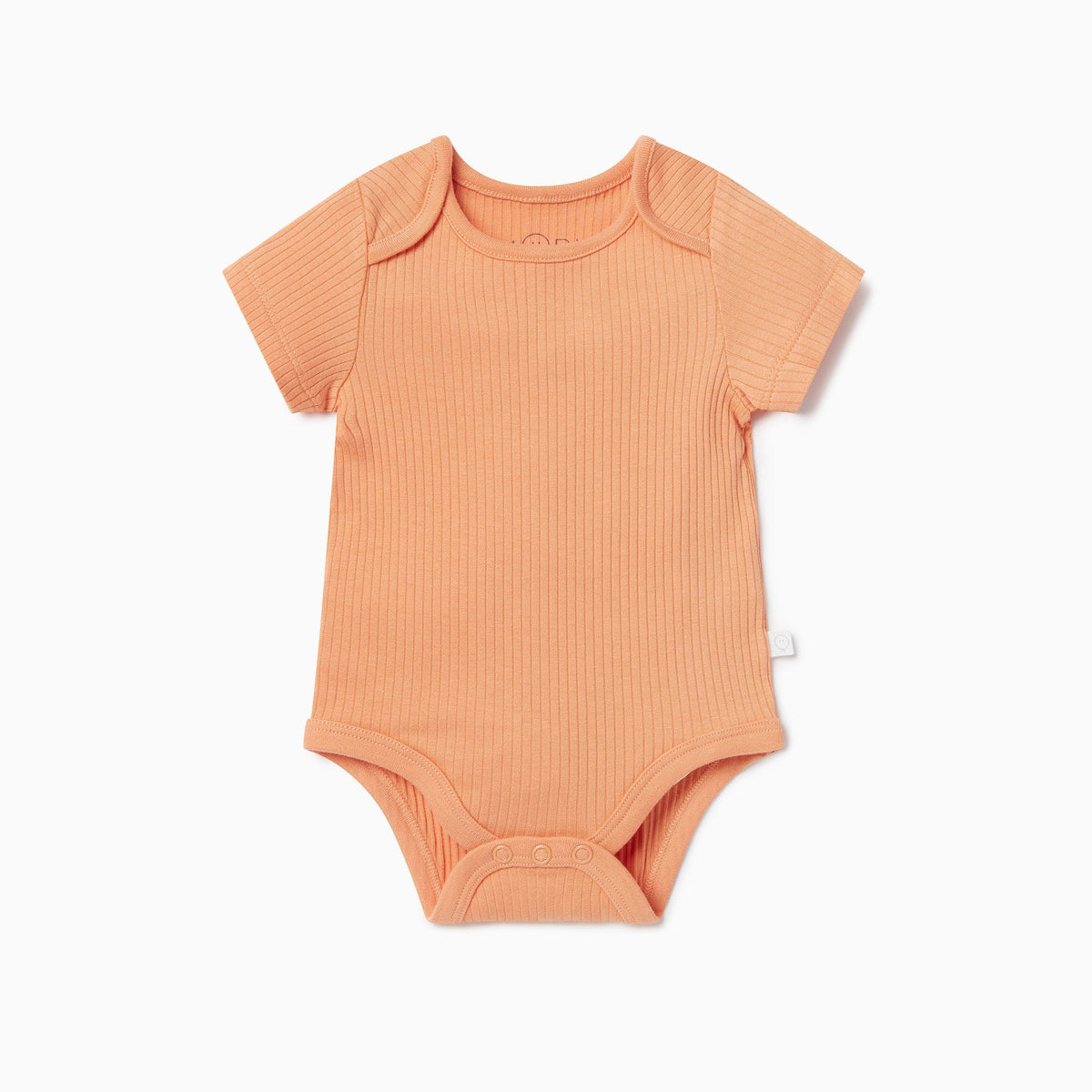 Ribbed Short Sleeve Bodysuit - Orange
