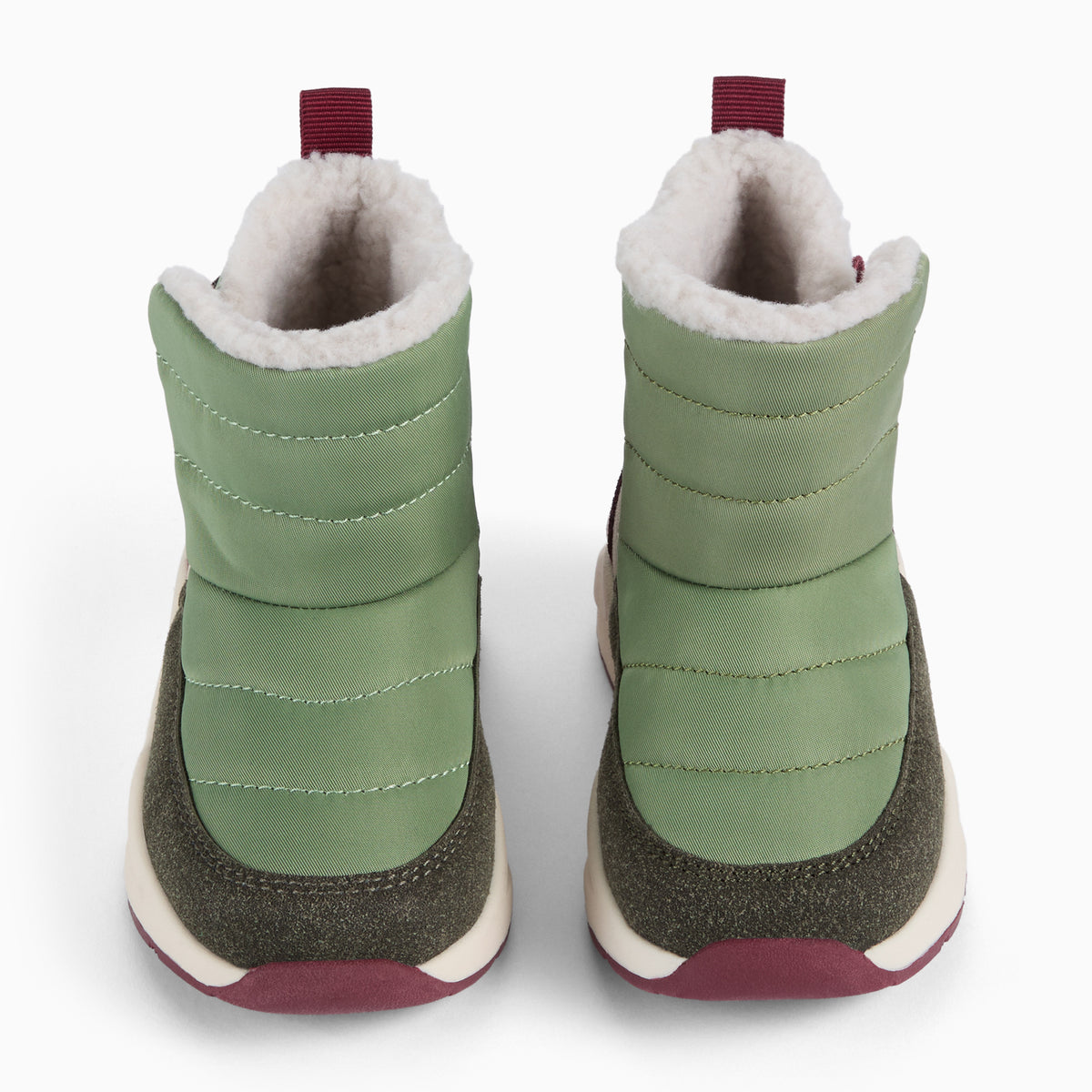 KIDLY by MORI Quilted Snow Boots - Sage