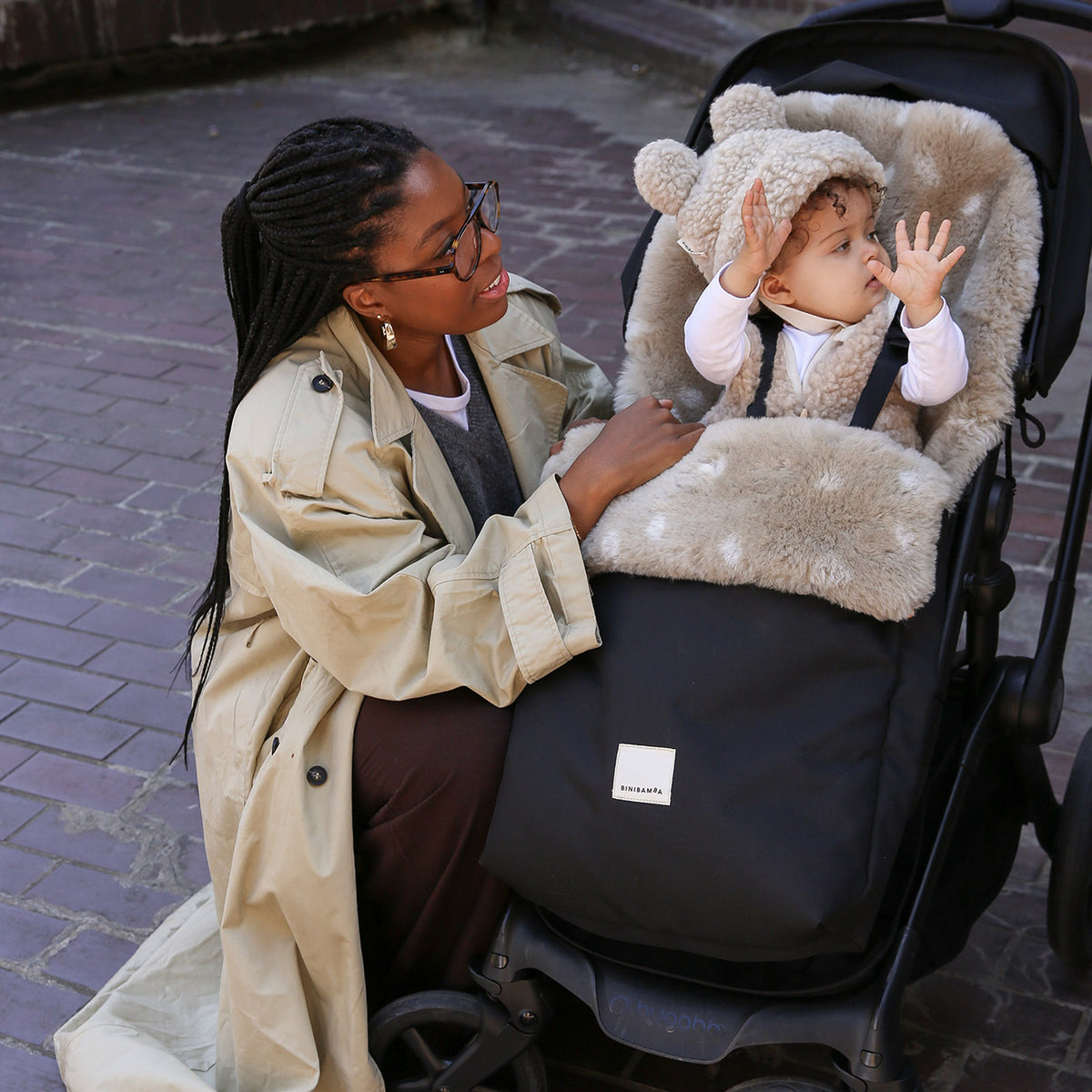 Binibamba Sheepskin Puffmuff MORI x Bini Fawn