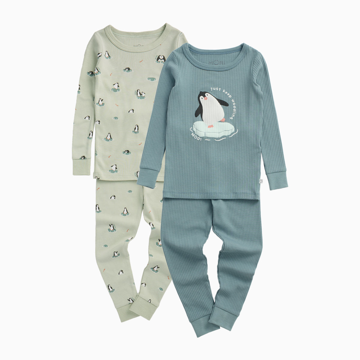 Penguin & Ribbed Pyjamas 2 Pack