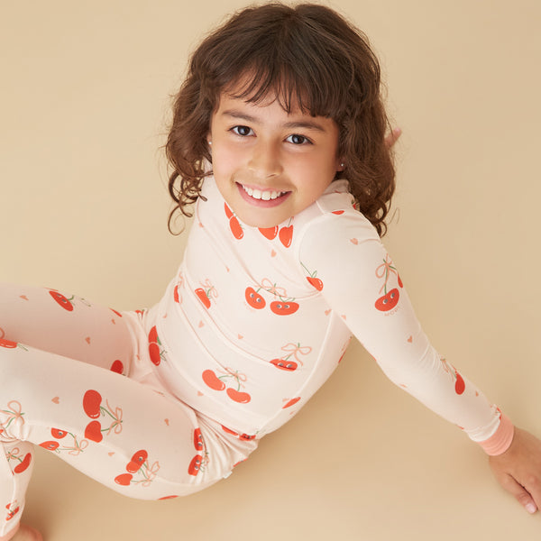 Shop Berry Cherry & Ribbed Pyjamas 2 Pack | MORI UK