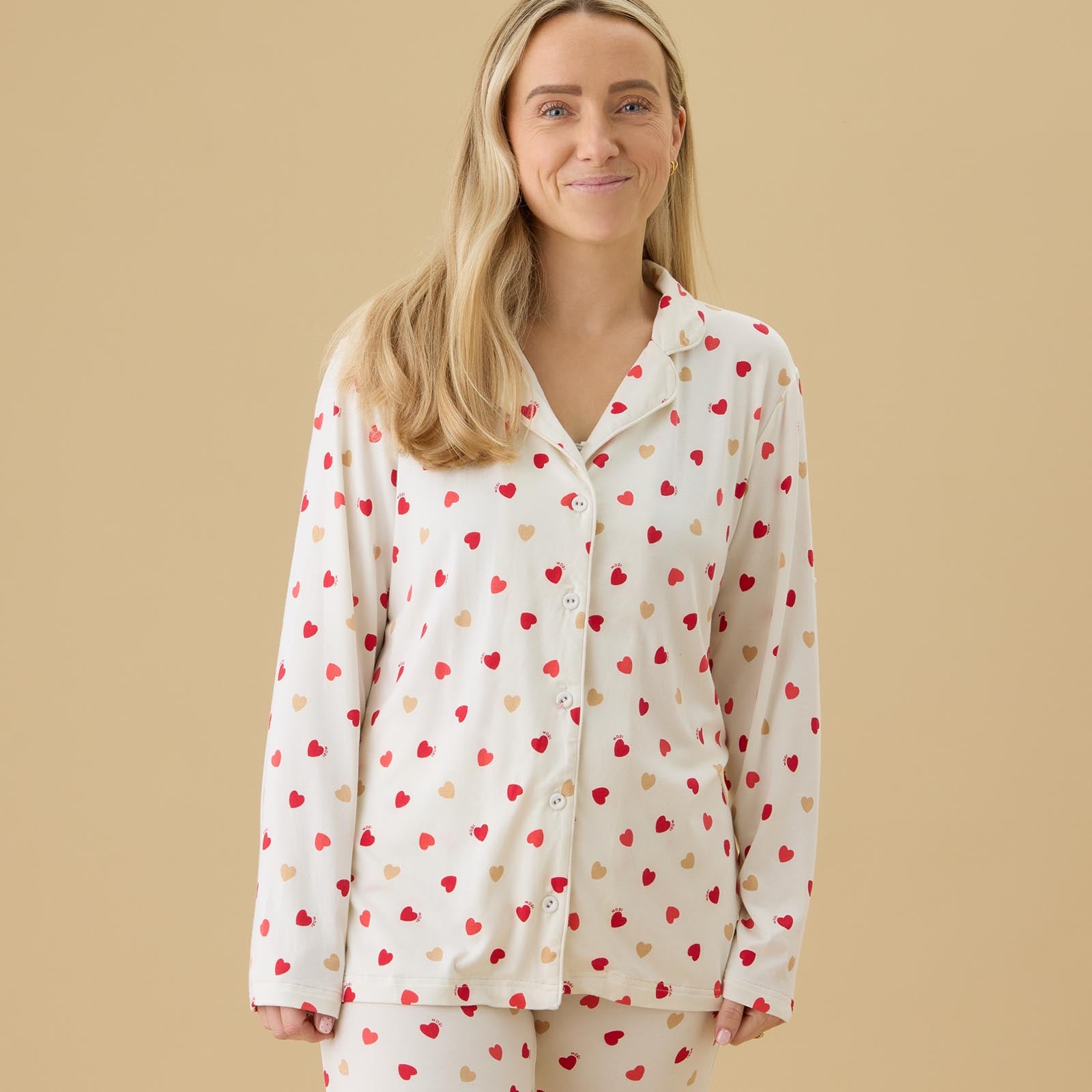 Love Heart Clever Zip Sleepsuit | Valentine's Sleepwear | MORI UK