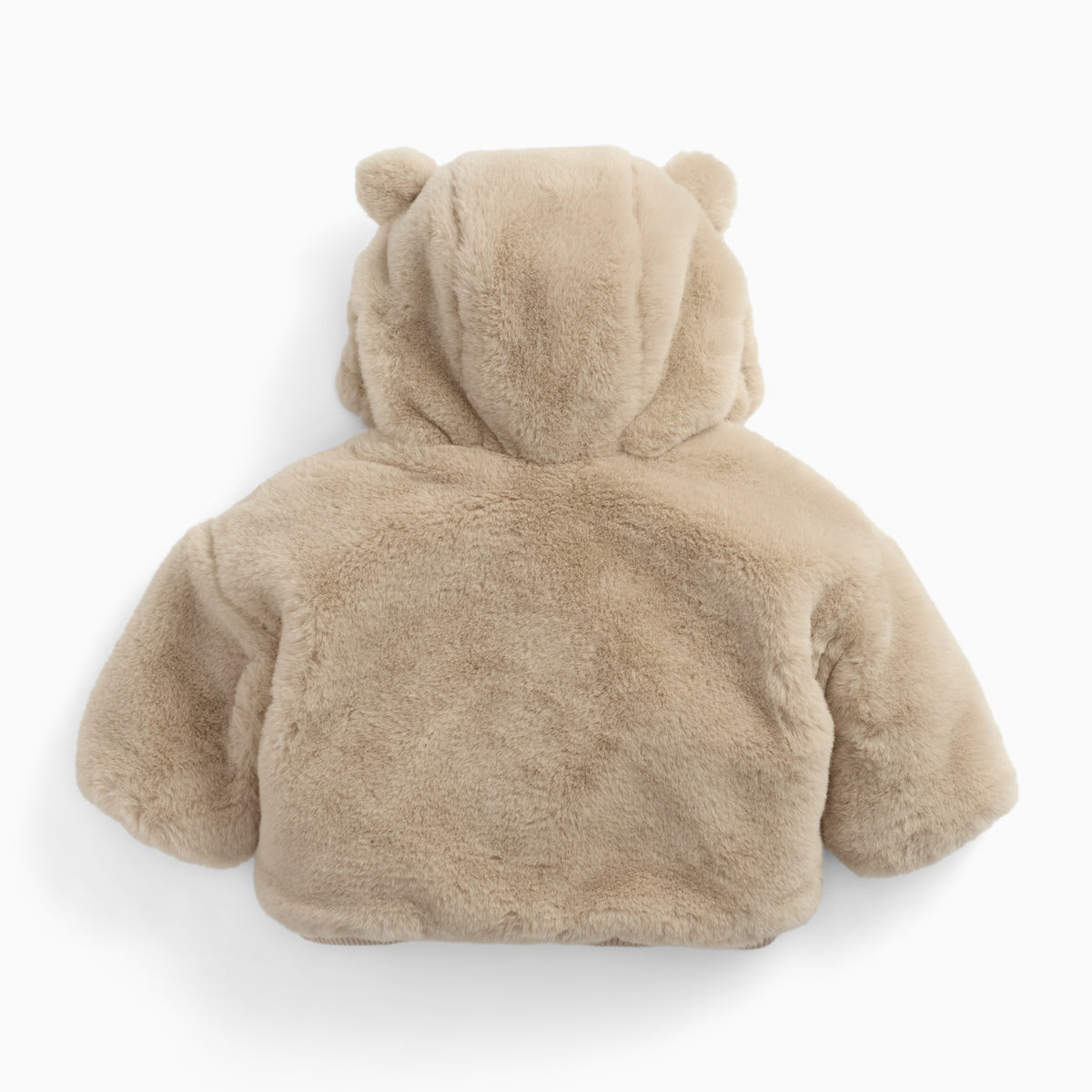 Bear Faux Fur Hooded Jacket