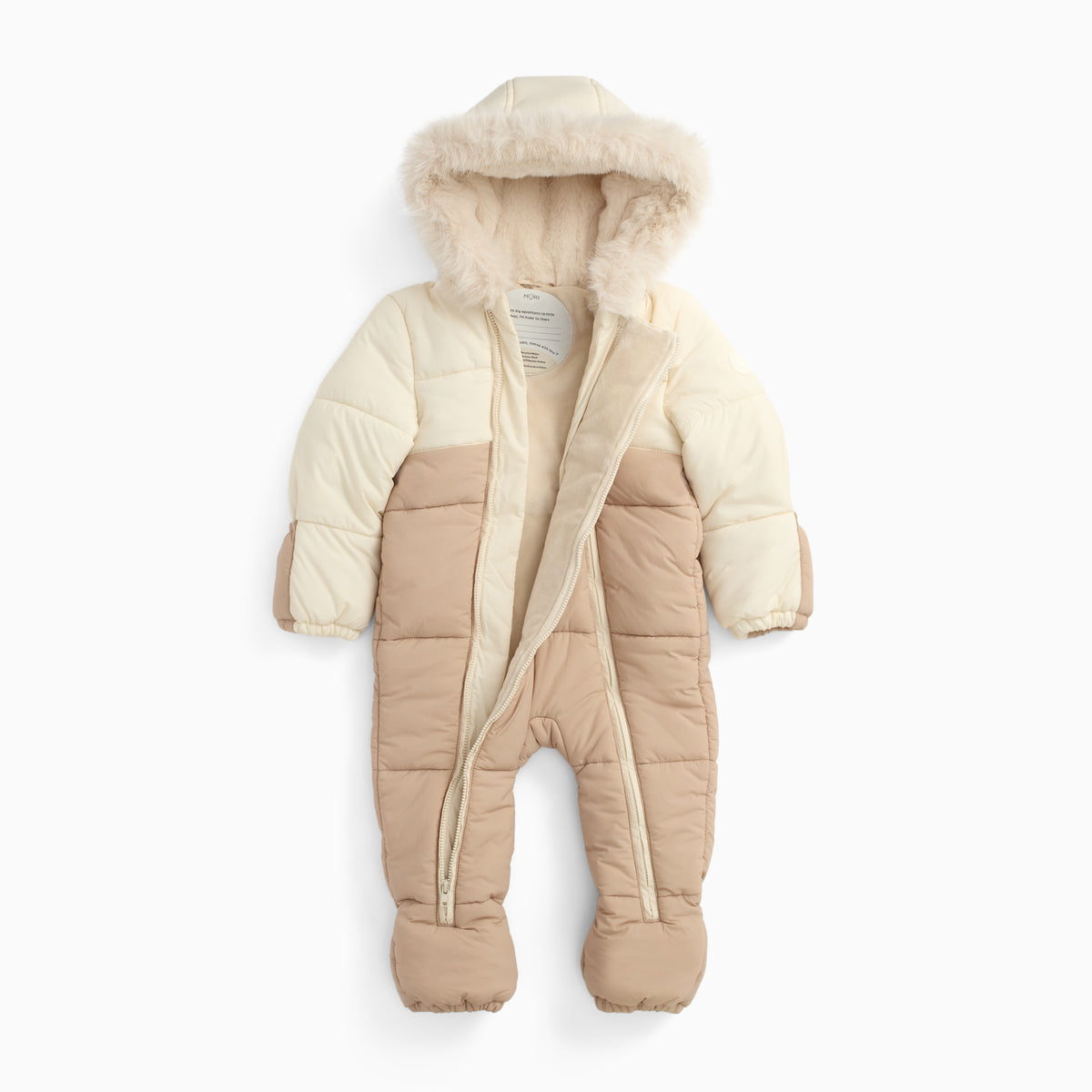 Recycled Padded Snowsuit - Ecru & Sesame