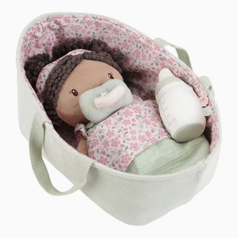 Shop Little Dutch Rosa Baby Doll in Carry Cot | MORI UK