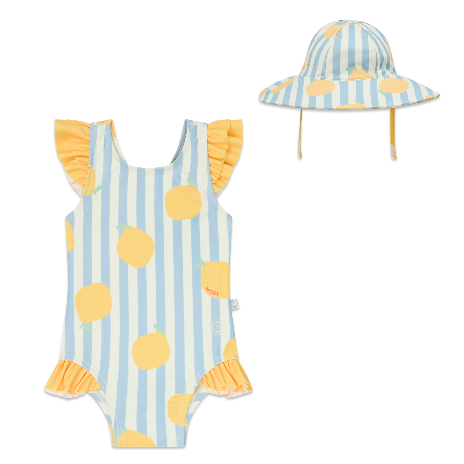 MORI Lemon Frilled Swimsuit & Hat