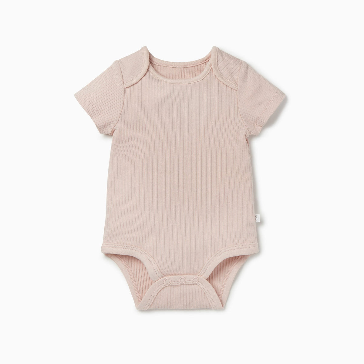 Ribbed Short Sleeve Bodysuit - Blush