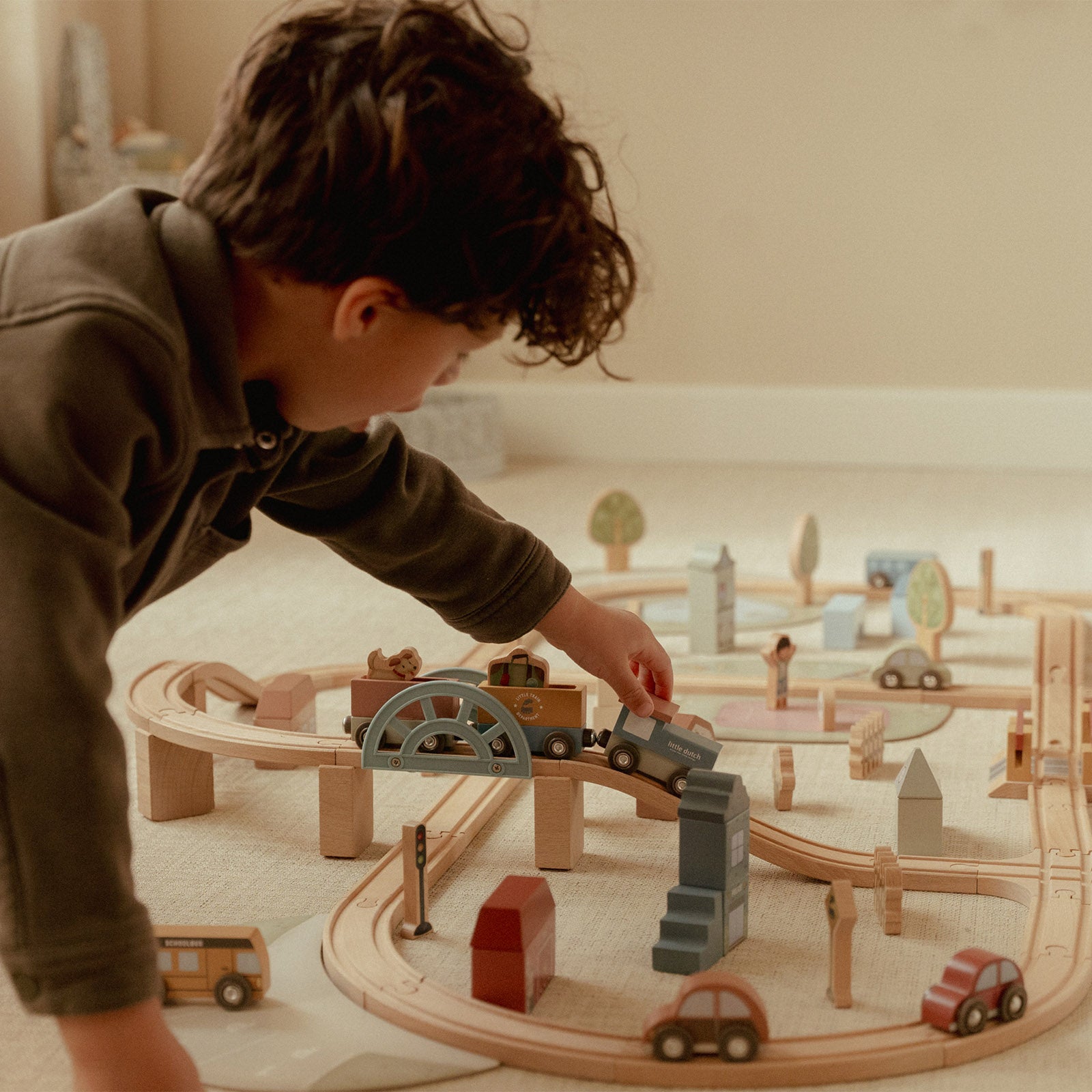 Shop Little Dutch Wooden XL Train Track Set FSC | MORI UK