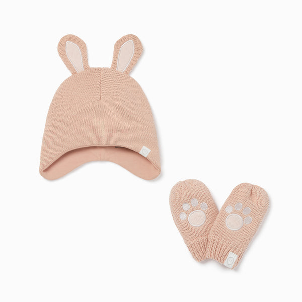 Bunny Knitted Trapper Hat & Mittens Set | Baby Accessories | MORI