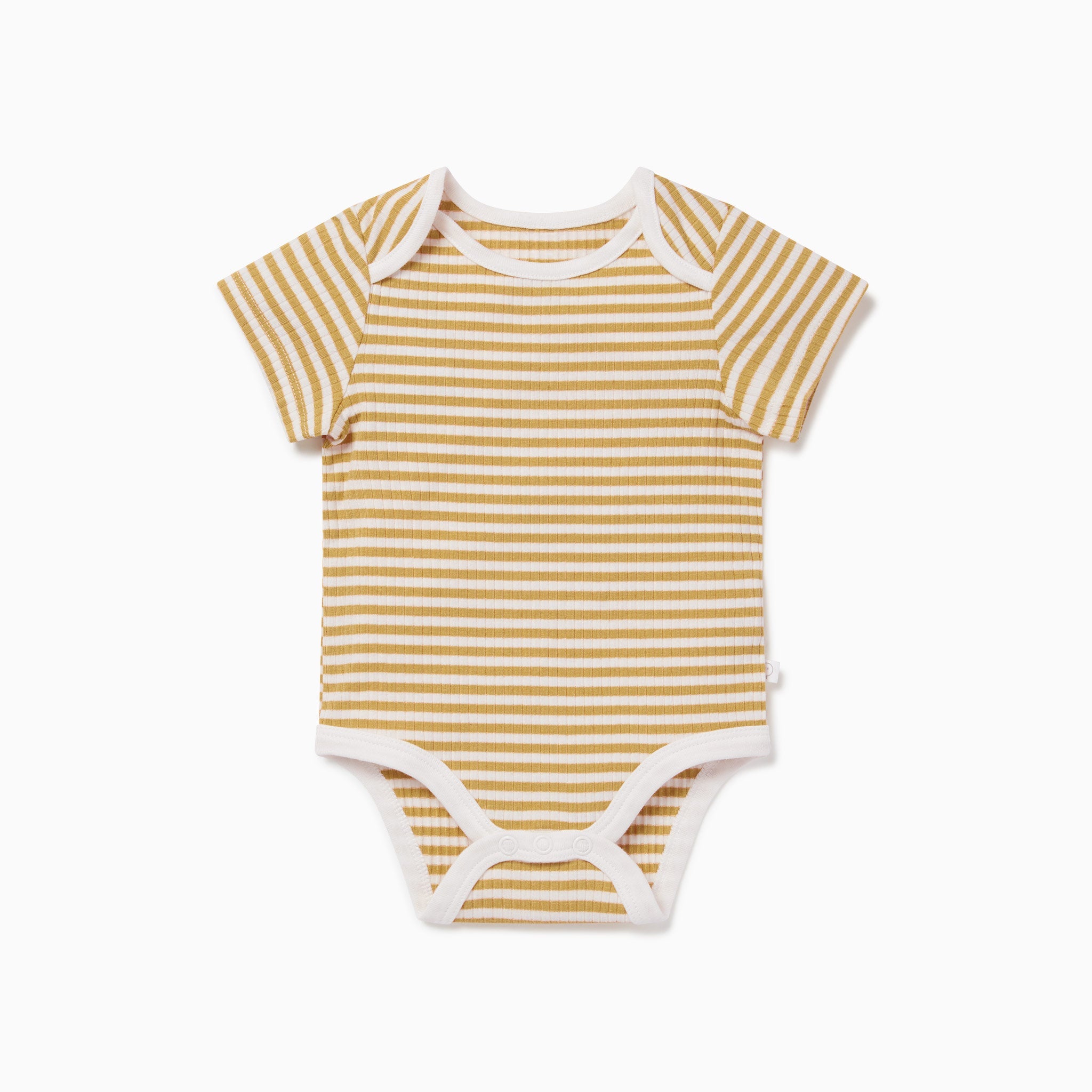 Mustard Stripe Ribbed Short Sleeve Bodysuit
