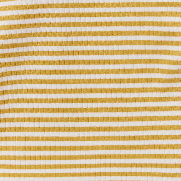 Mustard Stripe Ribbed Clever Zip SleepsuitMustard Stripe Ribbed Zip