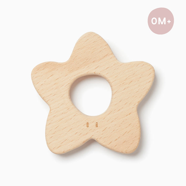 Wooden Star Teether Toy | Montessori Wooden Baby Toys | MORI UK
